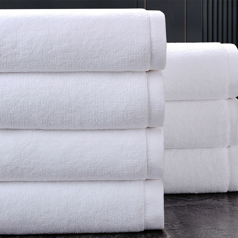 32S/2 Lúb Dúbailte Óstán Tuáille Bath Bán Crisp White Crisp