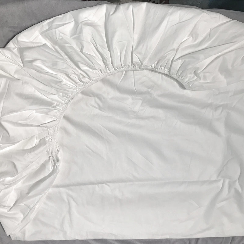 Deluxe 100 Cotton Cotton White Sateen 400T Óstán Soláthar Bileog Leaba Feistithe